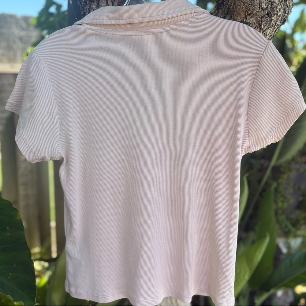 Guess Ribbed Short Sleeve Color Rafina Polo Size XL - Picture 4 of 6
